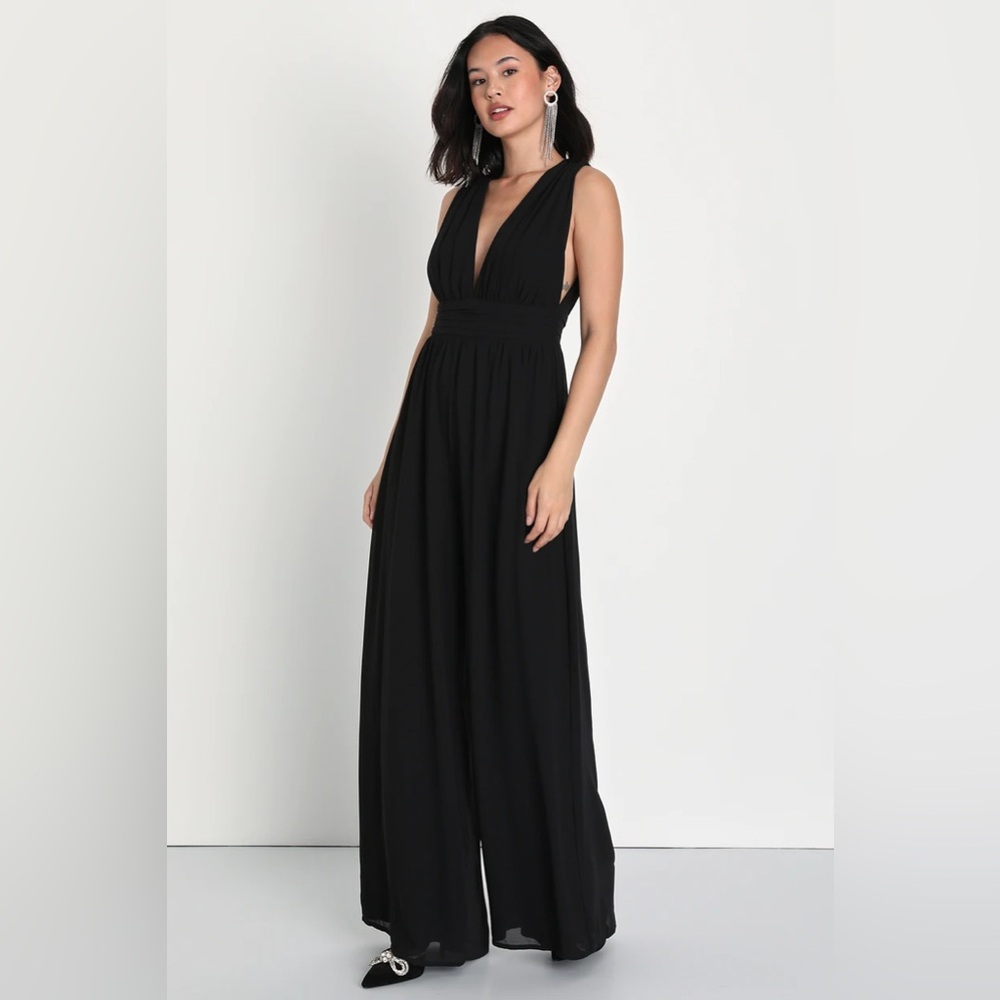 Lulus Divine Muse Black Wide-Leg Jumpsuit
New M